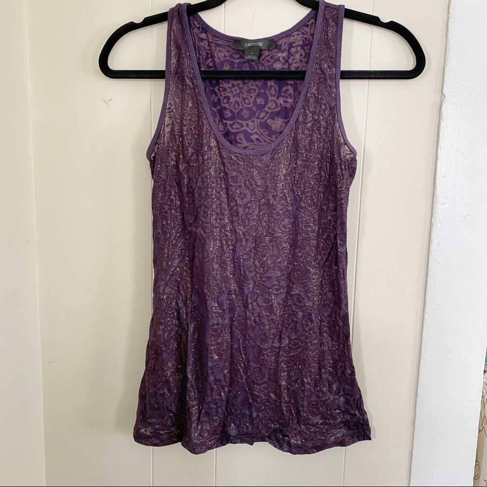 Metallic purple burnout tank from Express